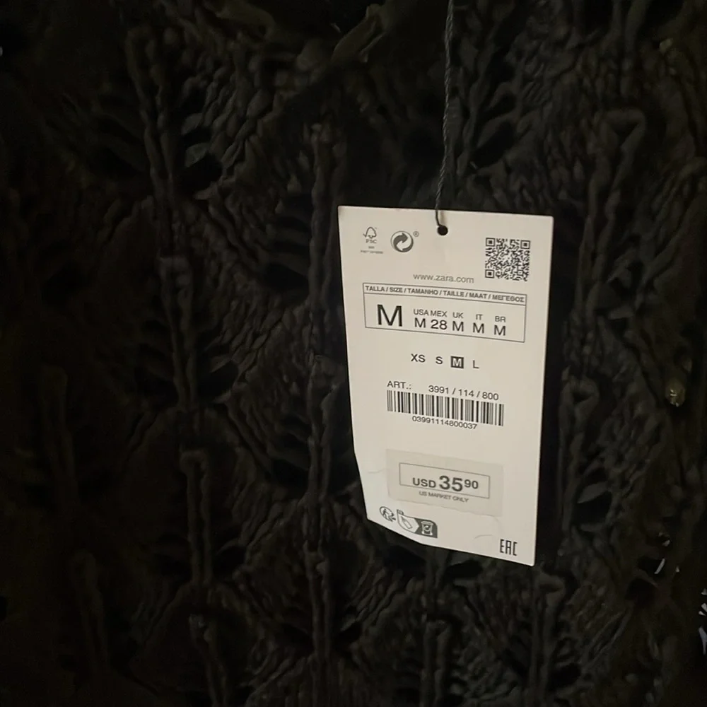 Zara Fringe Knit Top / Cover-Up. - Picture 7 of 8